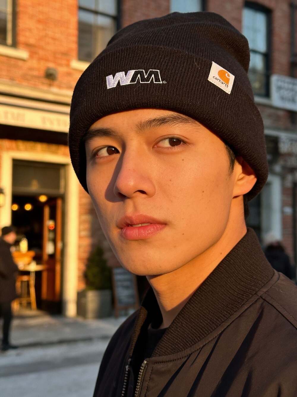 Carhartt Acrylic  Black Beanie with WM Logo Embroidery NWT